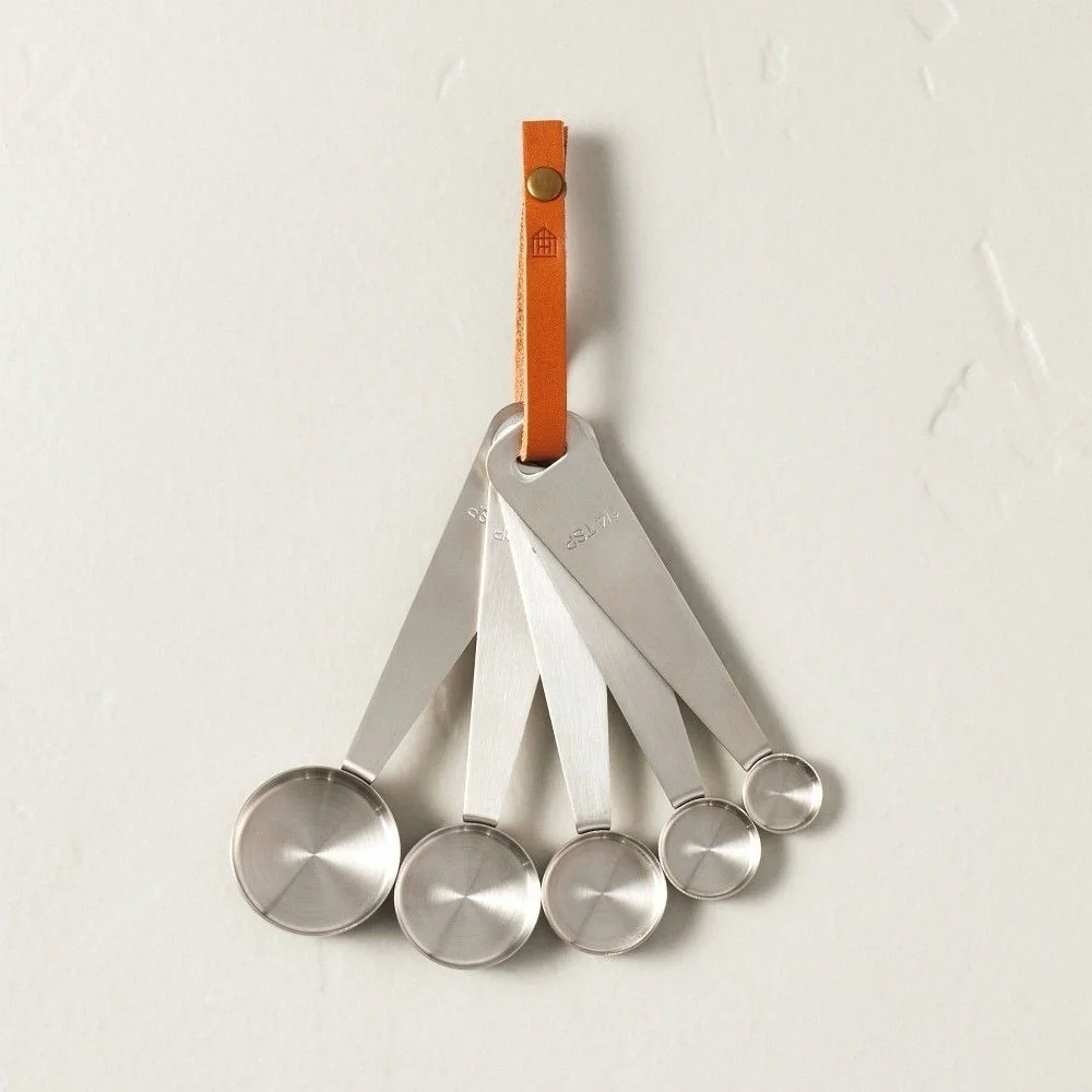 5pc Measuring Spoon Set Vintage Silver Finish - Hearth & Hand™ with Magnolia NWT